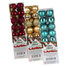 Christmas Tree Polished Décor Balls, 32 Piece, 25mm